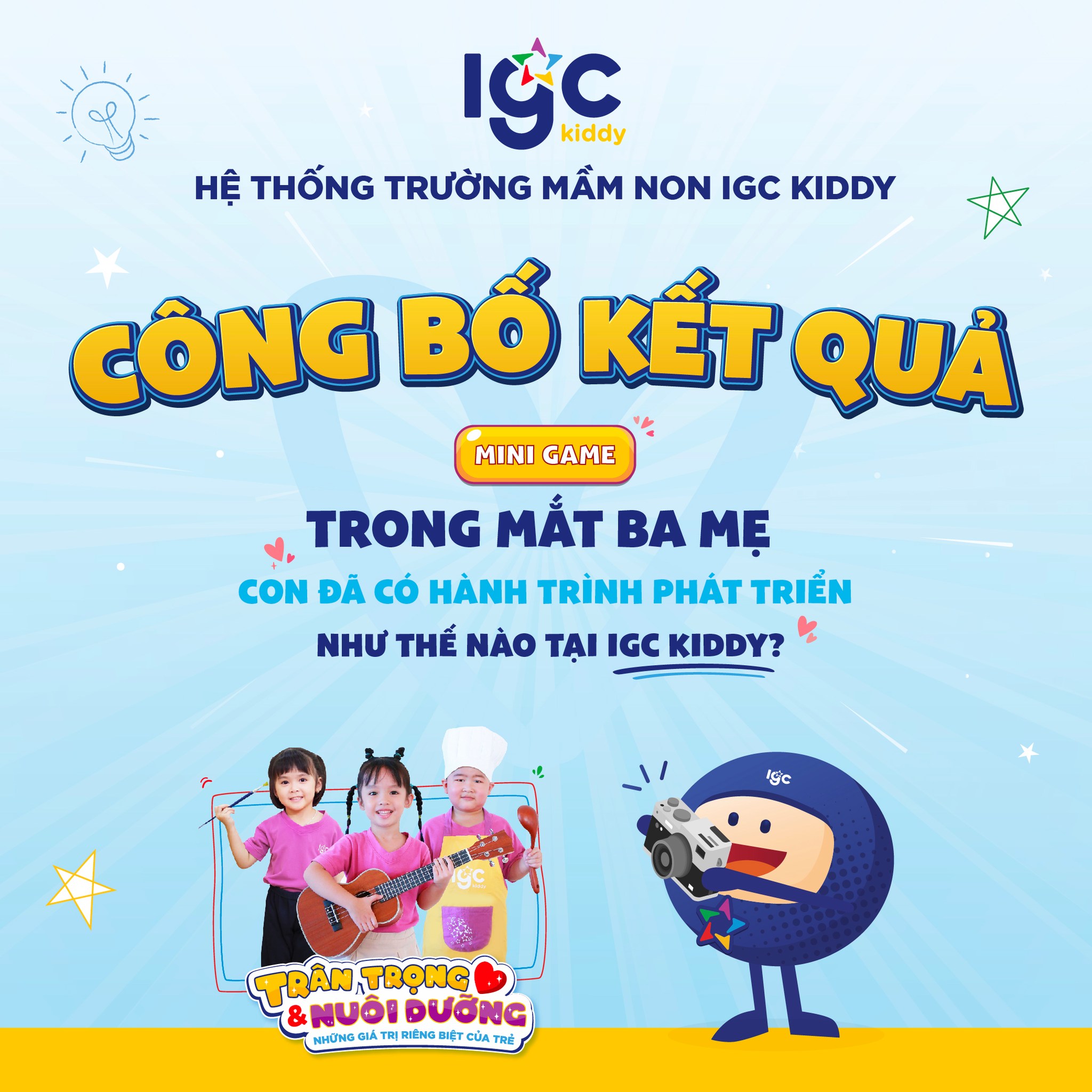 CÔNG BỐ KẾT QUẢ MINIGAME "TRONG MẮT BA MẸ, CON ĐÃ CÓ HÀNH TRÌNH PHÁT TRIỂN NHƯ THẾ NÀO?"